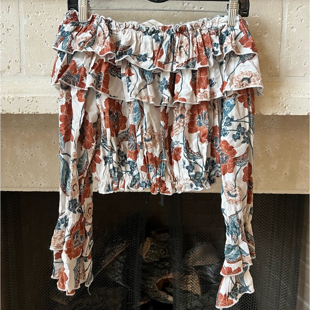 Floral off the shoulder blouse, worn once
